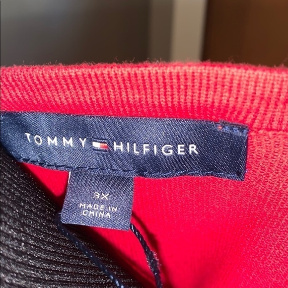 Tommy Hilfiger red vneck embellished sweater - Picture 6 of 7
